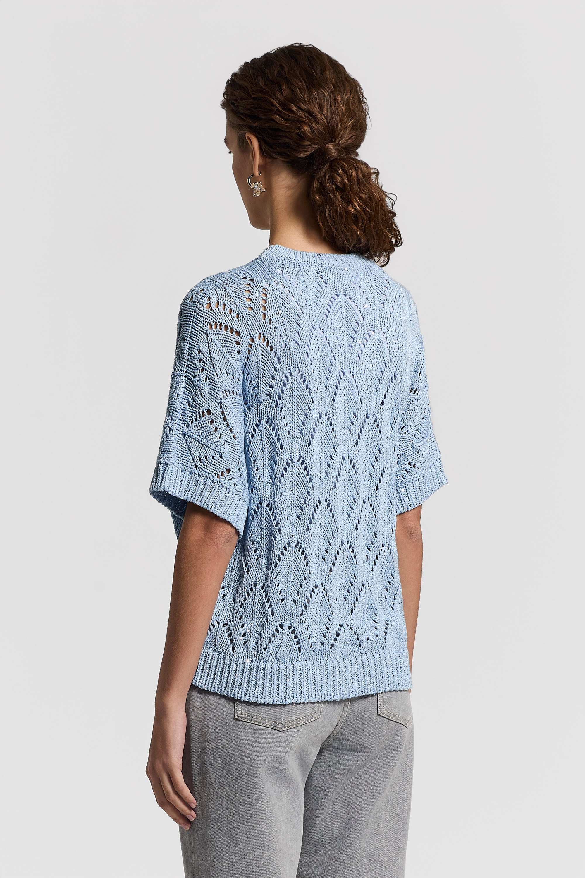 Sequinned cotton cordonet sweater | Peserico US