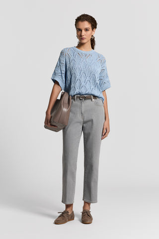 Sequinned cotton cordonet sweater