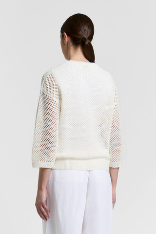 Sequinned cotton/linen-yarn sweater