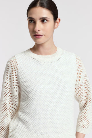 Sequinned cotton/linen-yarn sweater