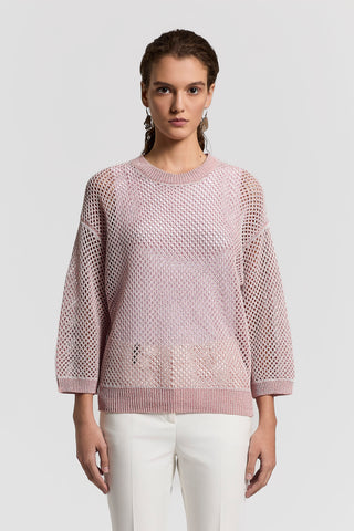 Sequinned cotton/linen-yarn sweater