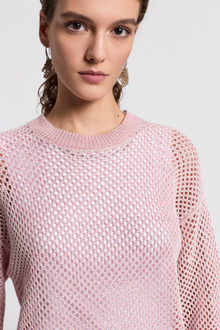 Sequinned cotton/linen-yarn sweater