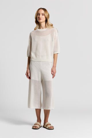 Sequinned cotton yarn sweater