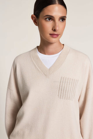 Wool, silk and cashmere sweater
