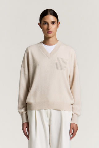 Wool, silk and cashmere sweater