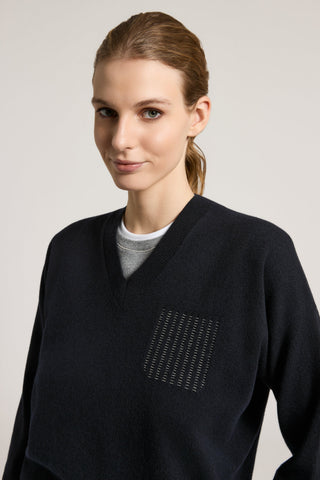 Wool, silk and cashmere sweater
