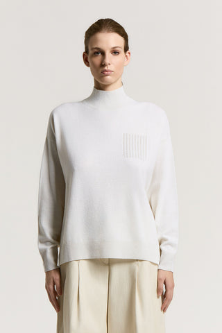 Virgin wool, silk and cashmere sweater