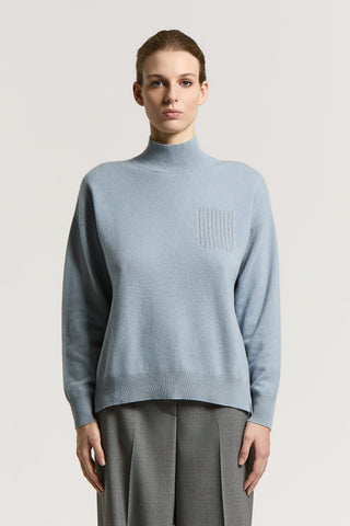 Virgin wool, silk and cashmere sweater