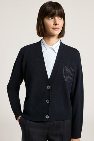 Wool, silk and cashmere cardigan