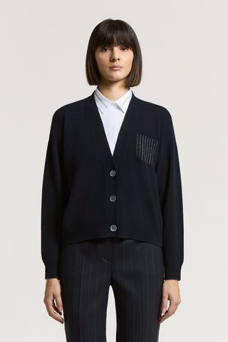 Wool, silk and cashmere cardigan