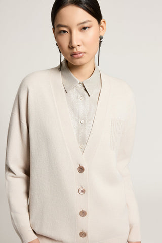 Wool, silk, and cashmere cardigan