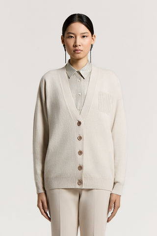 Wool, silk, and cashmere cardigan