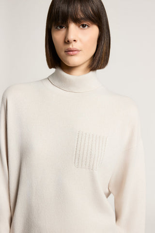 Virgin wool, silk and cashmere sweater