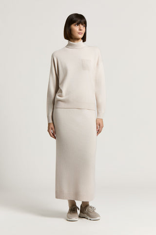 Virgin wool, silk and cashmere sweater