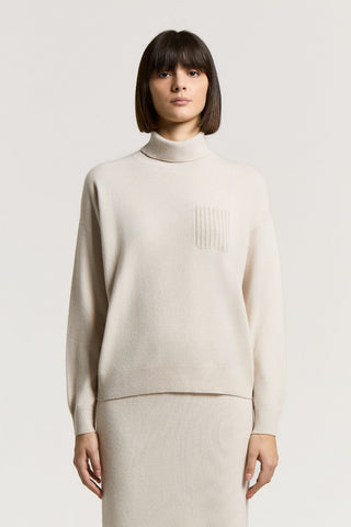 Virgin wool, silk and cashmere sweater