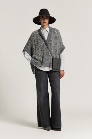 Wool, silk and cashmere cape