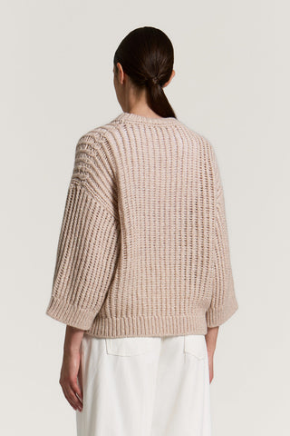 Wool, alpaca and lurex-blend tricot sweater
