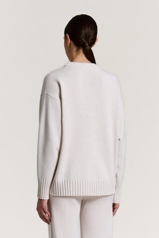 Virgin wool, silk and cashmere sweater