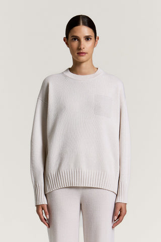 Virgin wool, silk and cashmere sweater