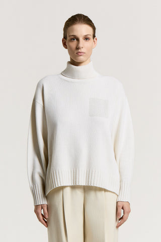 Virgin wool, silk and cashmere sweater