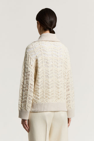 Sweatshirt in alpaca yarn with sequins