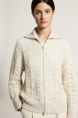 Sweatshirt in alpaca yarn with sequins