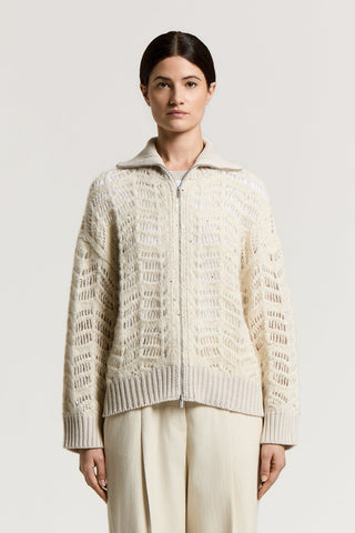 Sweatshirt in alpaca yarn with sequins
