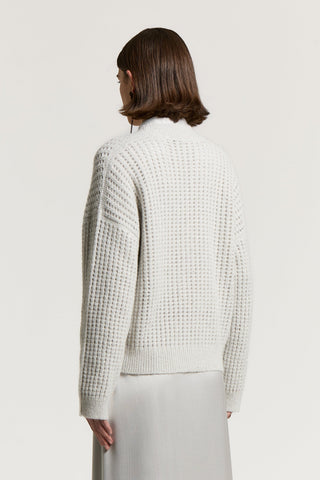 Alpaca, wool and mohair yarn tricot sweater