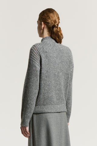 Alpaca, wool and mohair zip-up sweater