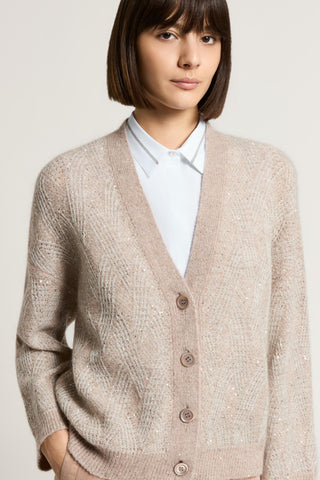 Alpaca, wool and mohair cardigan