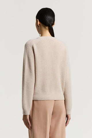 Micro-sequined alpaca yarn sweater
