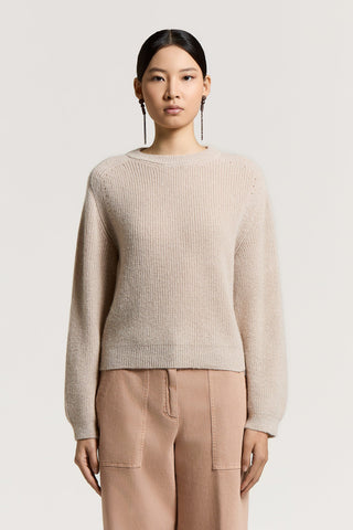 Micro-sequined alpaca yarn sweater