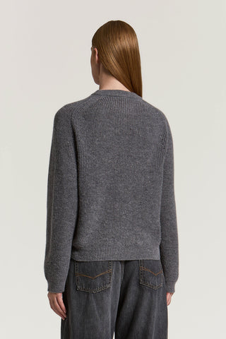 Micro-sequined alpaca yarn sweater