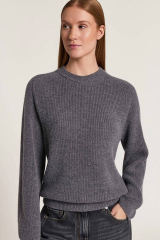 Micro-sequined alpaca yarn sweater