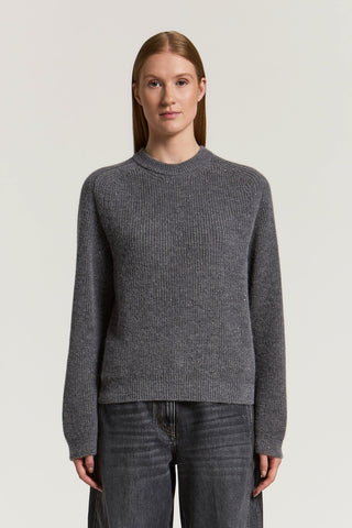 Micro-sequined alpaca yarn sweater