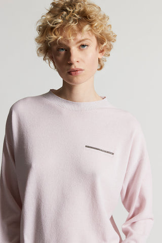 Pure cashmere crew-neck jumper with lurex
