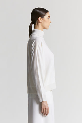 Pure cashmere polo-neck jumper with lurex