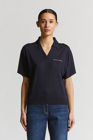 Cashmere and silk short-sleeved jumper