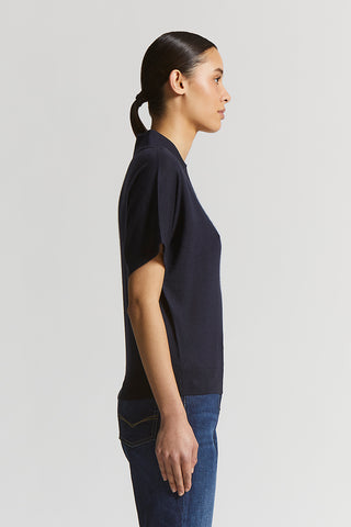 Cashmere and silk short-sleeved jumper