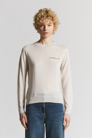 Cashmere and silk crew-neck jumper