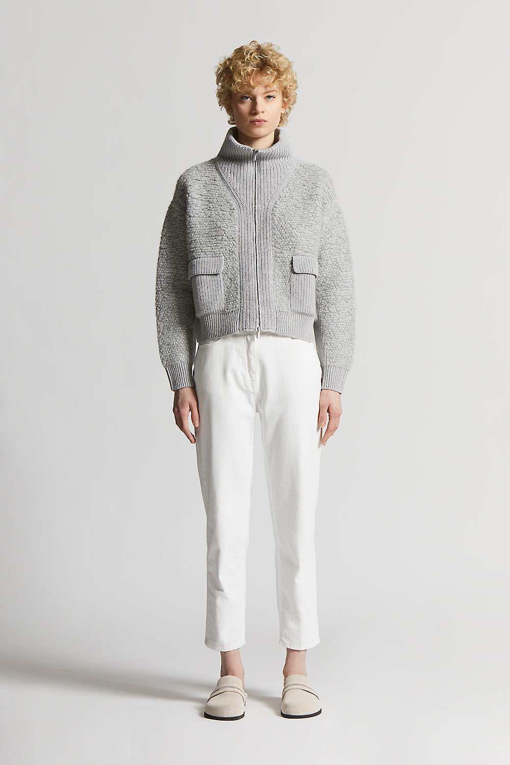 Alpaca, cashmere, silk and wool yarn sweater | Peserico US