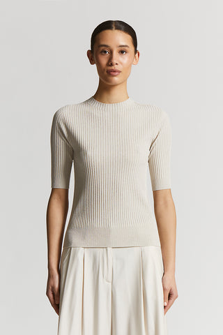 Lightweight viscose and lurex yarn jumper
