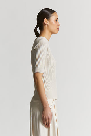 Lightweight viscose and lurex yarn jumper