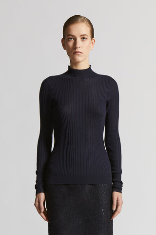 Cashmere and silk rib-knit jumper