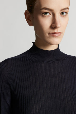 Cashmere and silk rib-knit jumper