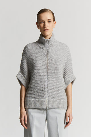 Cashmere, silk, alpaca and wool-blend jumper with zip
