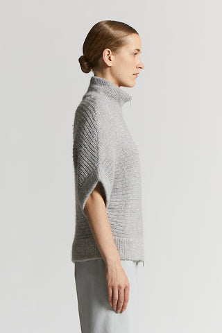 Cashmere, silk, alpaca and wool-blend jumper with zip