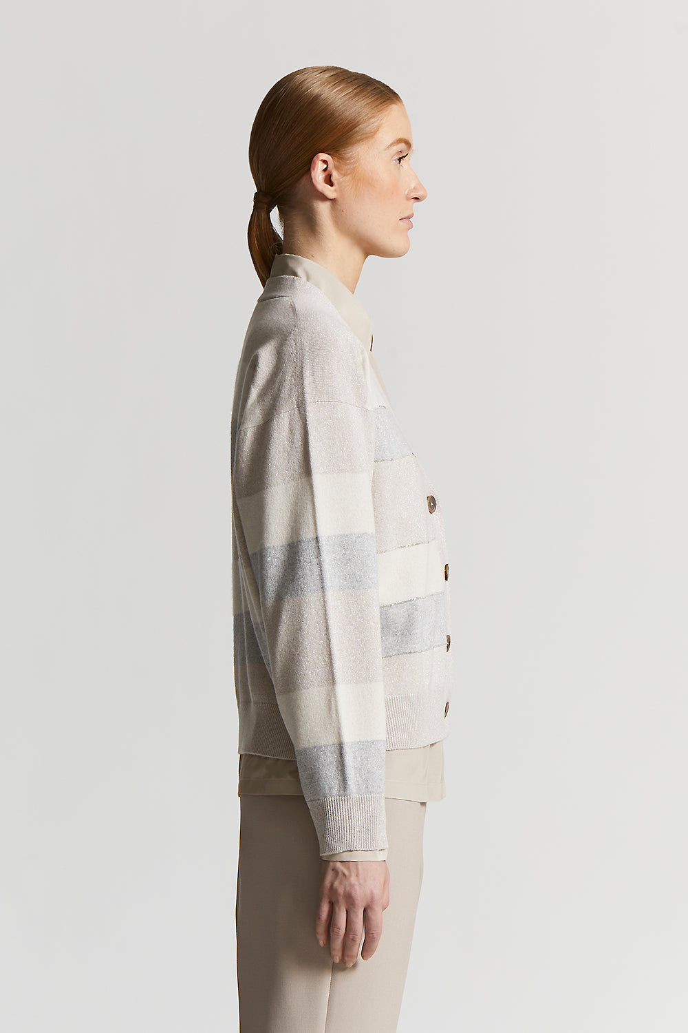 Cardigan in wool, silk and cashmere yarn | Peserico US