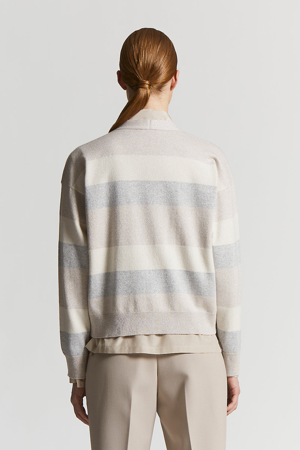 Cardigan in wool, silk and cashmere yarn | Peserico US