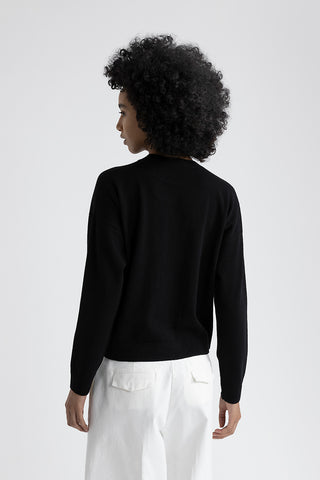 Wool, silk and cashmere crew-neck sweater